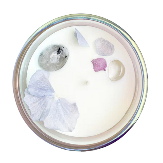 Opal + Sage Moonstone Dream Crystal Candle Glass Jar