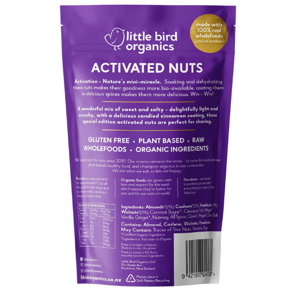 Little Bird Organics - Candied Cinnamon Nut Clusters 120g