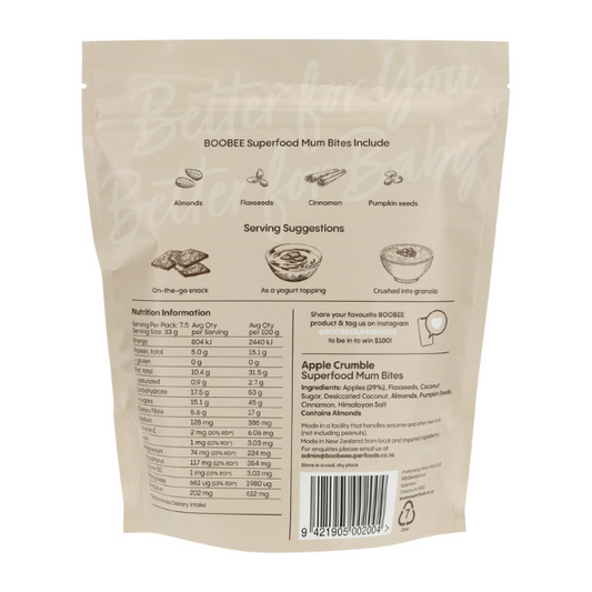 BOOBEE Superfood Mum Bites - Apple Crumble