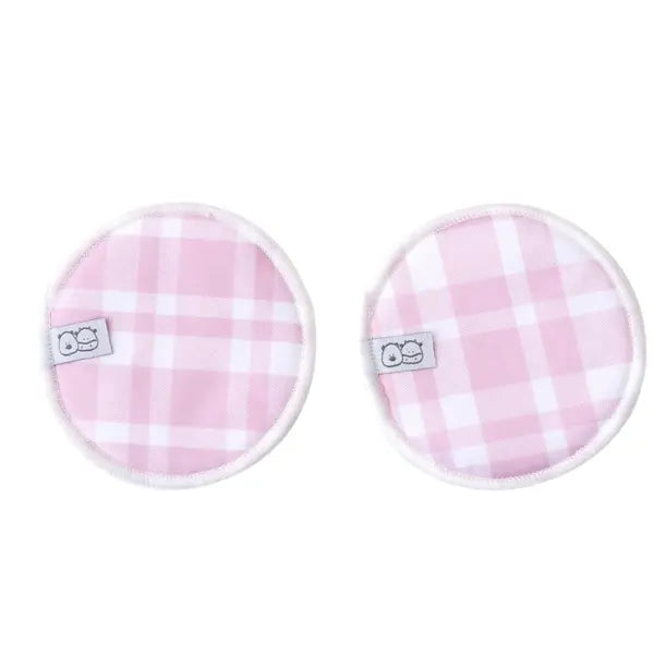 Reusable breast pads blush gingham | Eco-friendly breastfeeding gift NZ