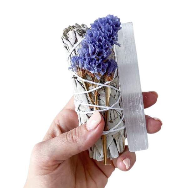 White Sage Floral Smudge Kit