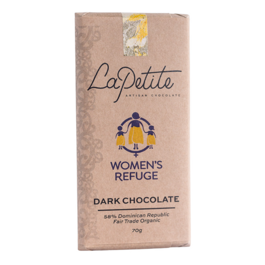 Women's Refuge Fundraiser Bar Dark Chocolate Bar 58% Dominican Republic NW 70g