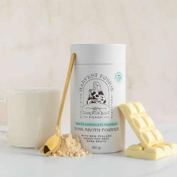 Harvest Fusion White Chocolate Bone Broth Powder 150g (15 Serves)