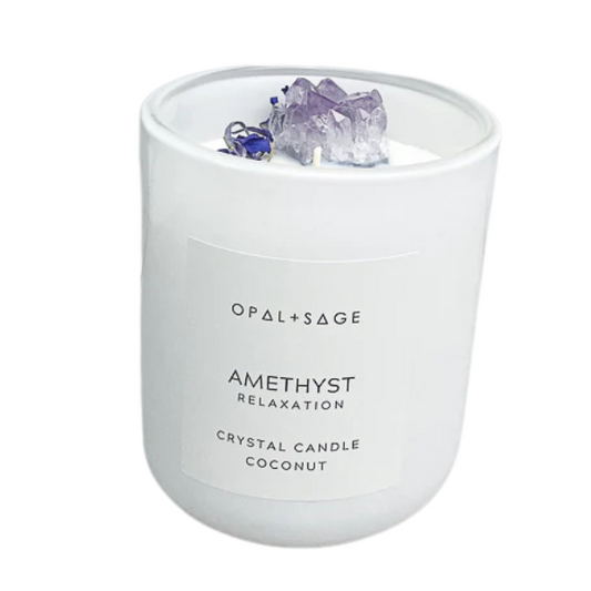 Amethyst Crystal Candle Glass Jar