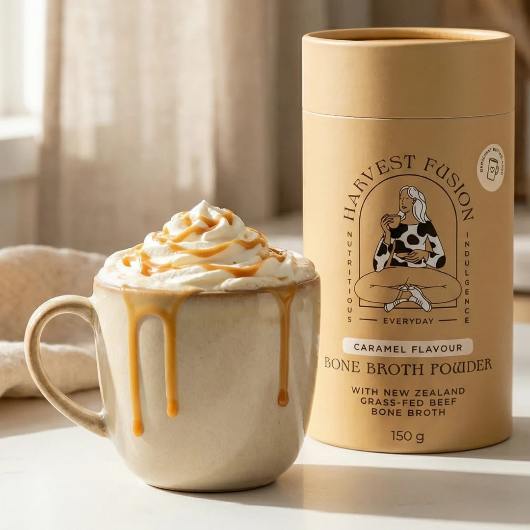 Harvest Fusion Caramel Bone Broth Powder 150g (15 Serves)