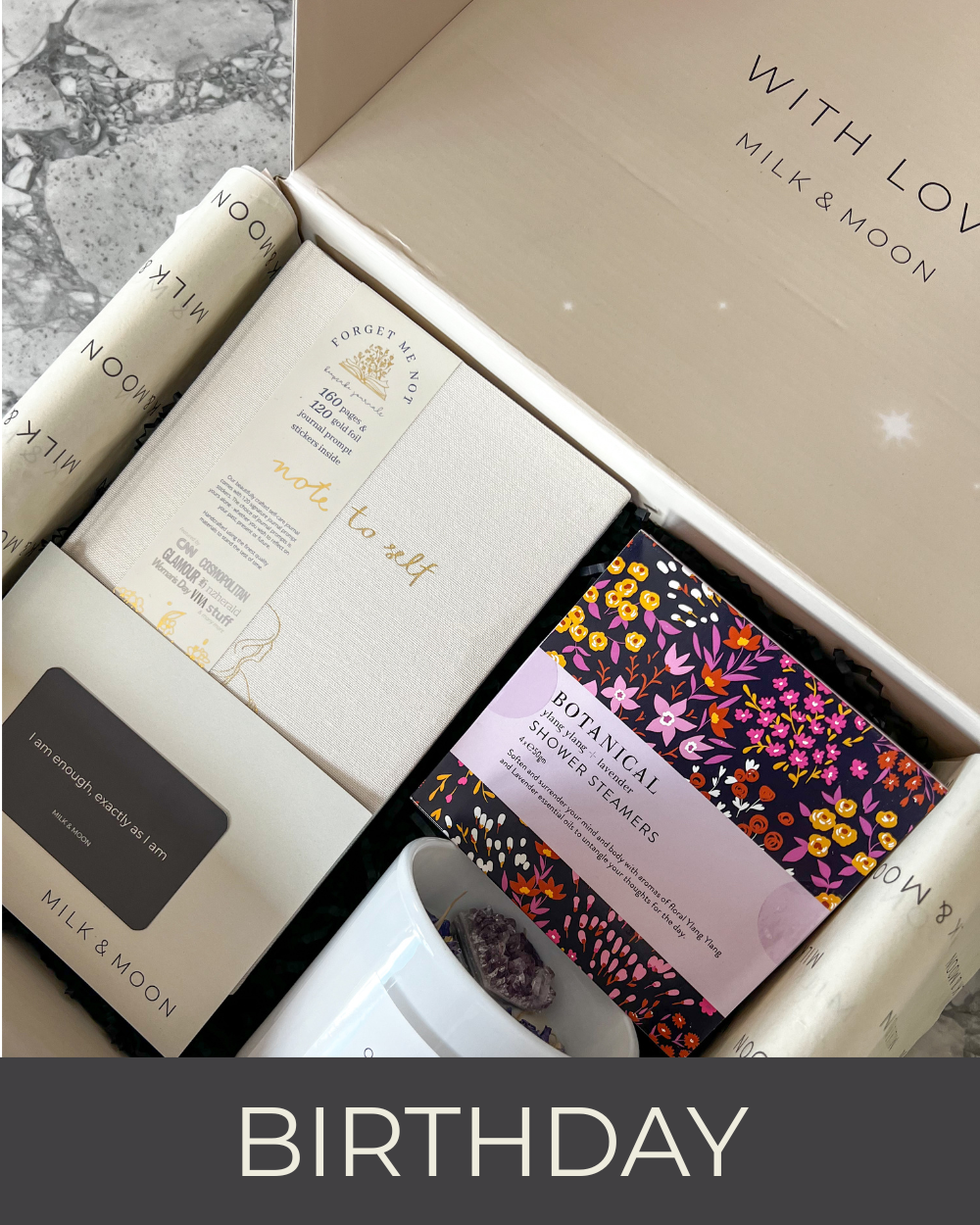 Milk & Moon birthday gift boxes – thoughtful luxury gifts for birthdays and celebrations