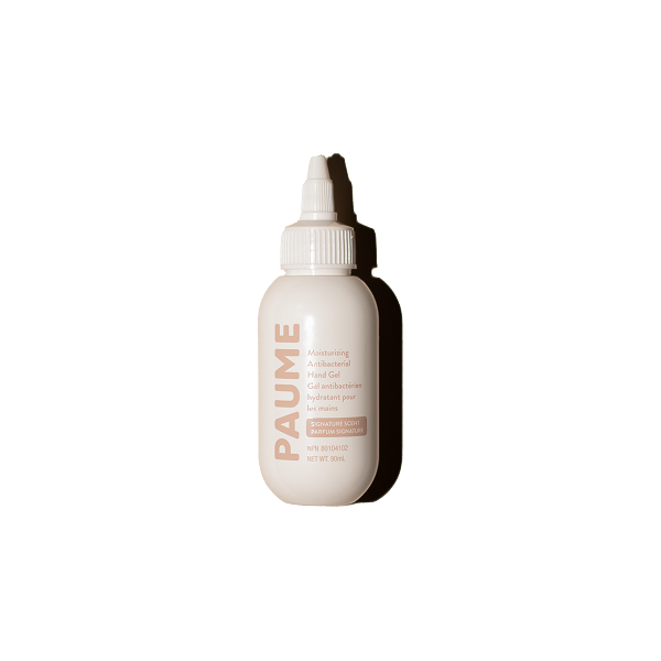 Skincare bottle with a white cap on a white background