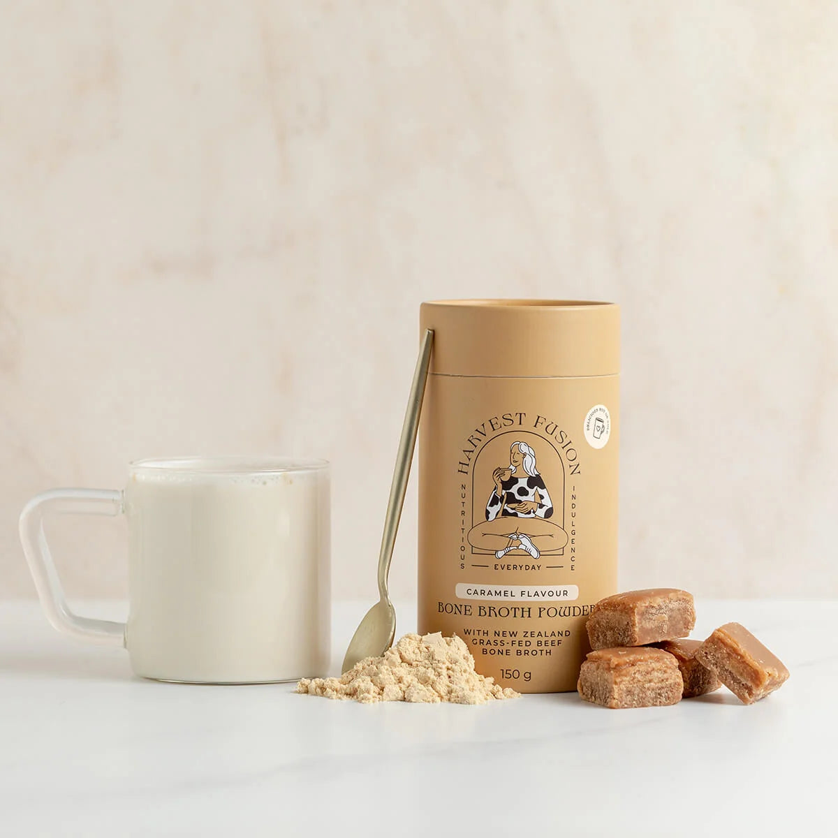 Harvest Fusion Caramel Bone Broth Powder 150g (15 Serves)