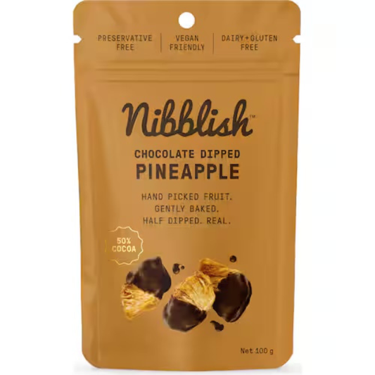 Nibblish Chocolate Dipped Pineapple 100g