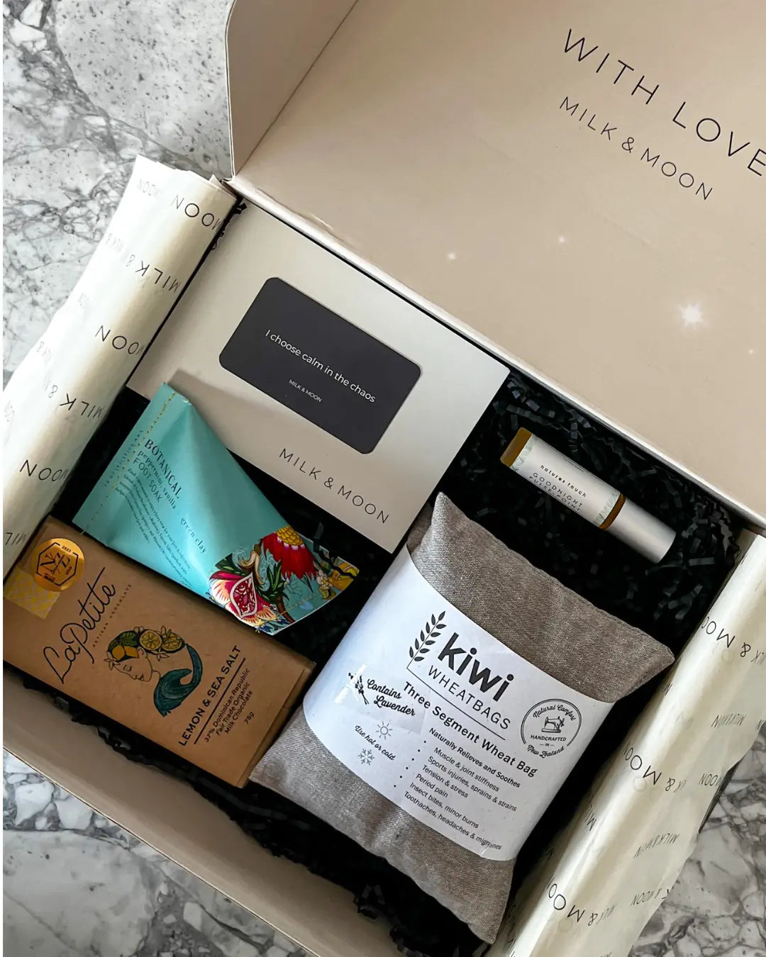 Milk & Moon Dreamy Nights gift box – calming evening self care gift for rest and relaxation