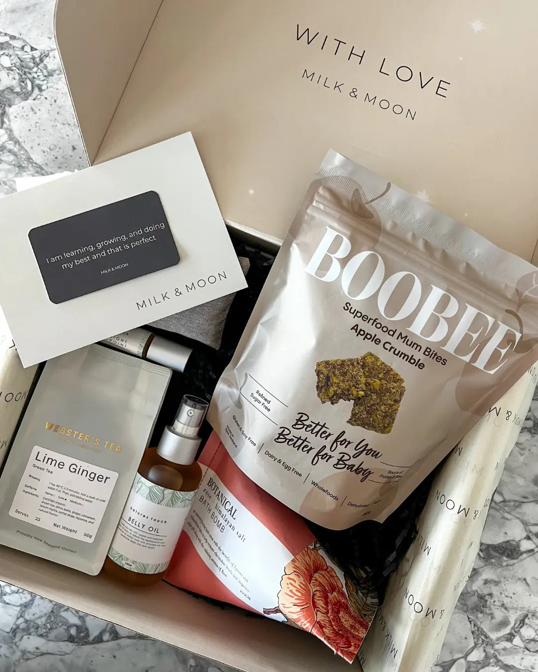 Milk & Moon Milky Way gift box – nourishing self care gift for new mums and postpartum care