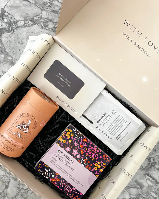Milk & Moon Under the Moon gift box – thoughtful self care gift for women and mindful rituals